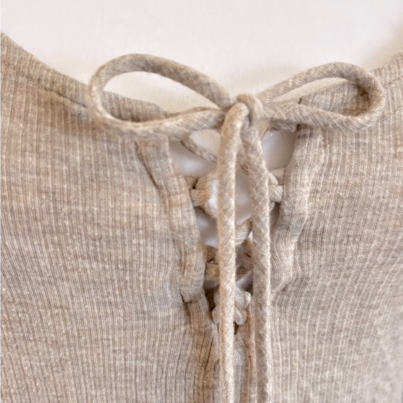 Urban Outfitters BP Tan Lace-Up Tank Top - Picture 3 of 6